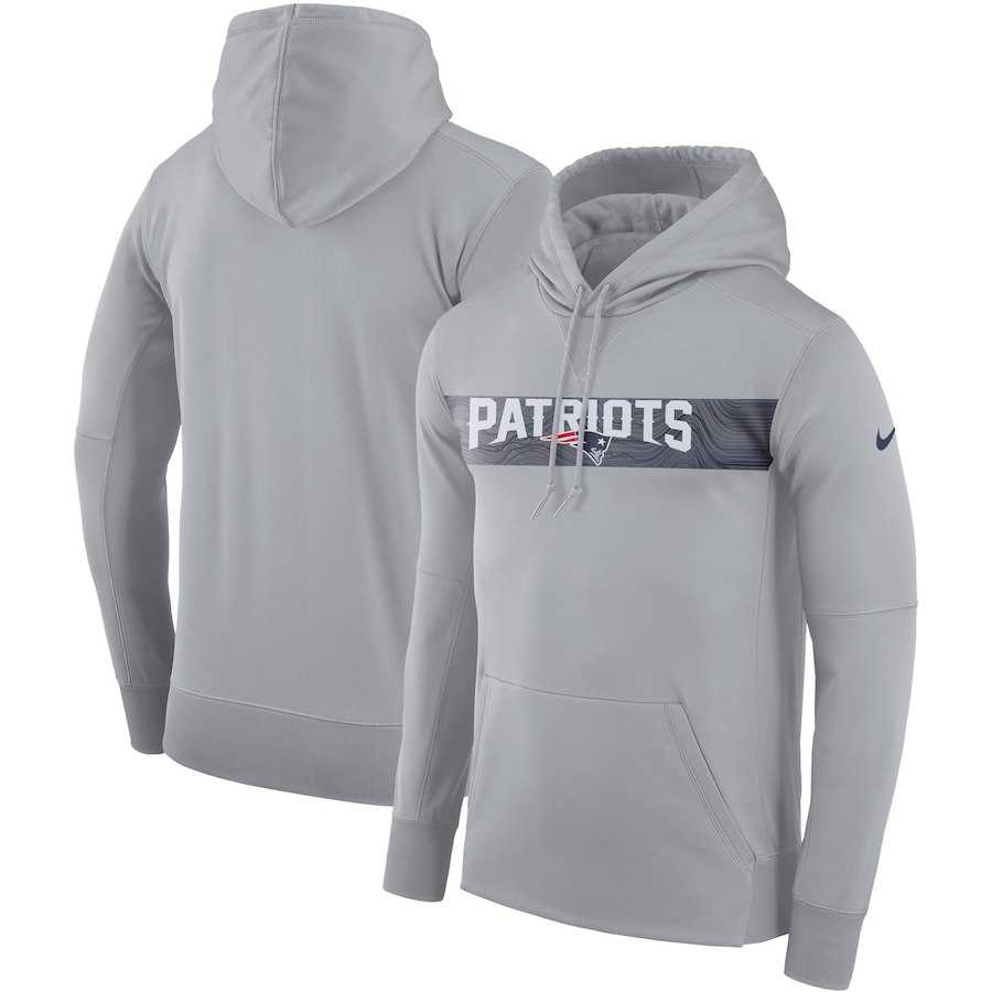 Men's New England Patriots Nike Sideline Team Performance Pullover Hoodie Gray,We sell and wholesale Men's New England Patriots Nike Sideline Team Performance Pullover Hoodie Gray on line form chian!
